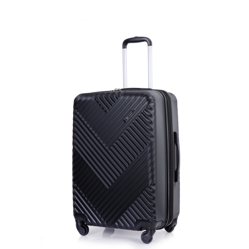 Expandable 3 Piece Luggage Sets PC Lightweight Suitcase with Two Hooks, Spinner Wheels, TSA Lock, (20/24/28), Black